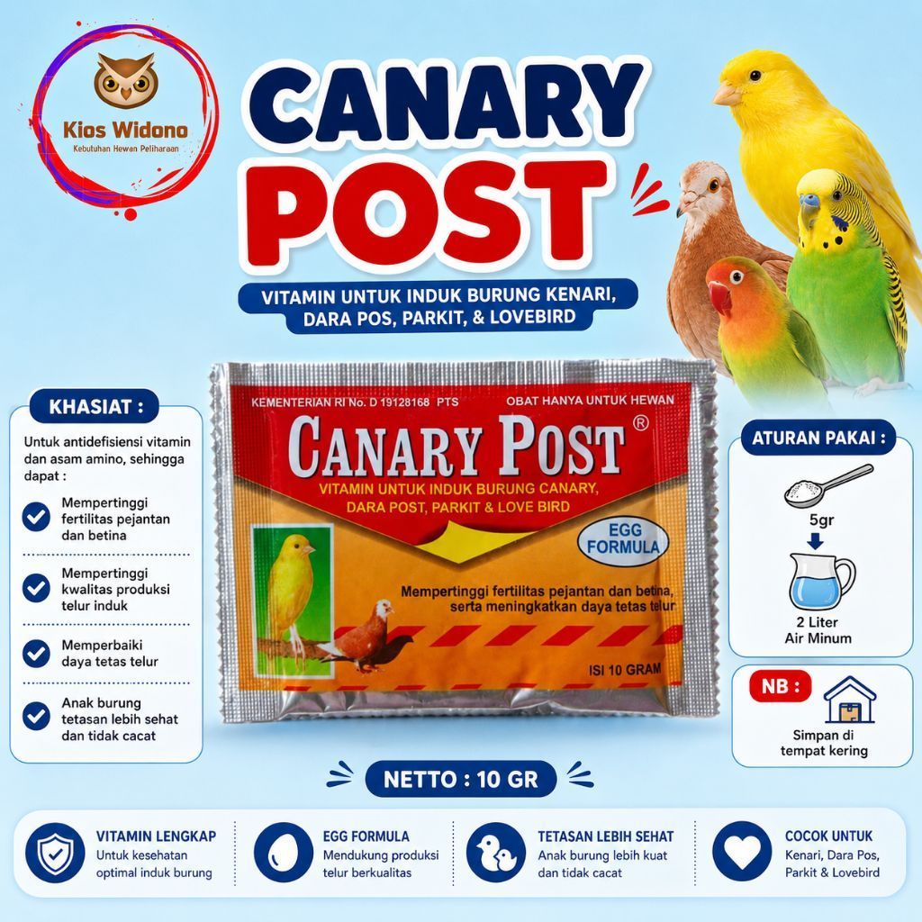 CANARY POST VITAMIN UNTUK INDUK BURUNG KENARY DARA POST PARKIT LOVEBIRD KENARI POS PEJANTAN BETINA