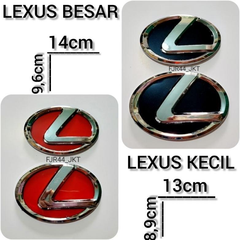 FAVORIT EMBLEM LOGO LEXUS MERAH HITAM 13CM / EMBLEM LOGO LEXUS HITAM MERAH 14CM / LOGO LEXUS HITAM /