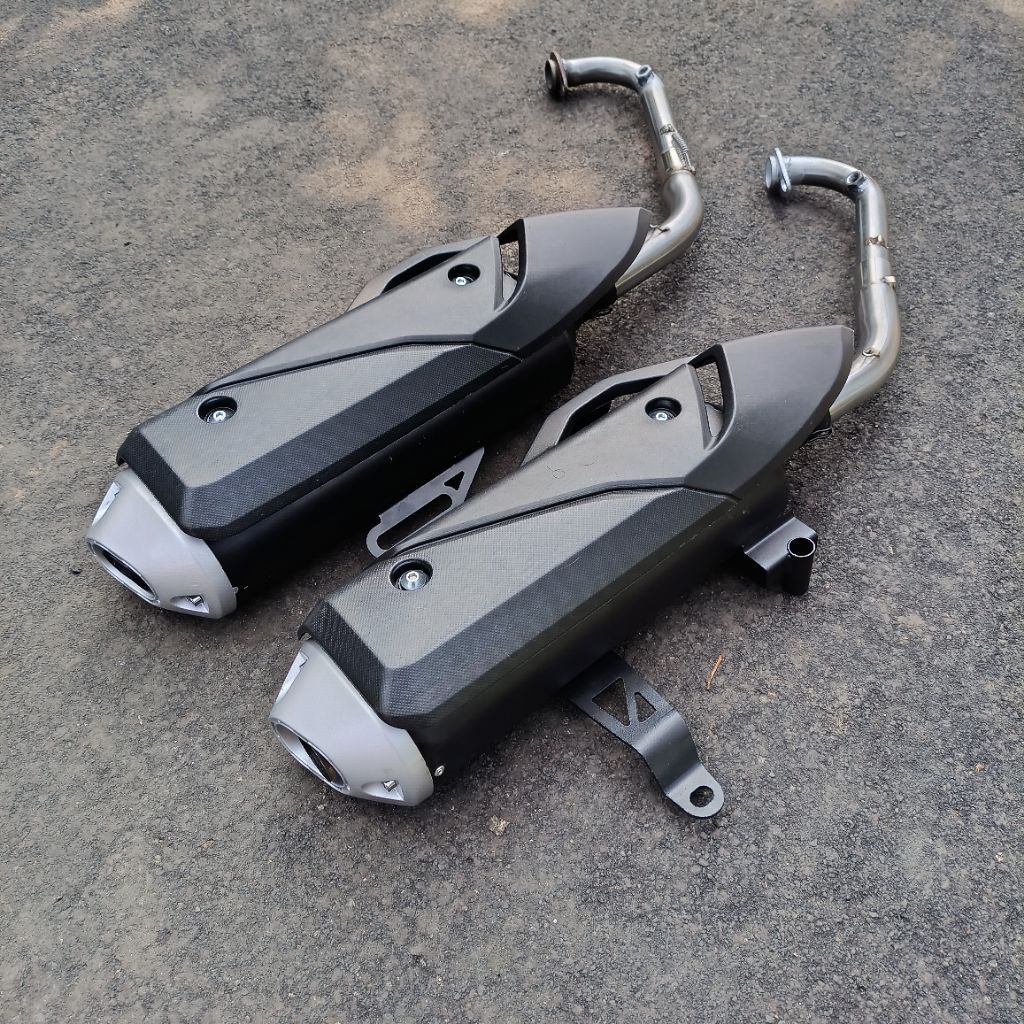 Knalpot Model Standar PNP STYLO 160 V160 PCX160 Double Bracket Suara Bass Adem & Suara Silent Standa