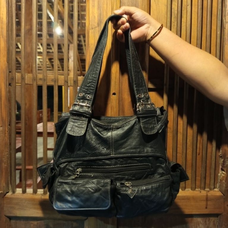Shoulder Bag Vintage Unik Kulit Asli second ori
