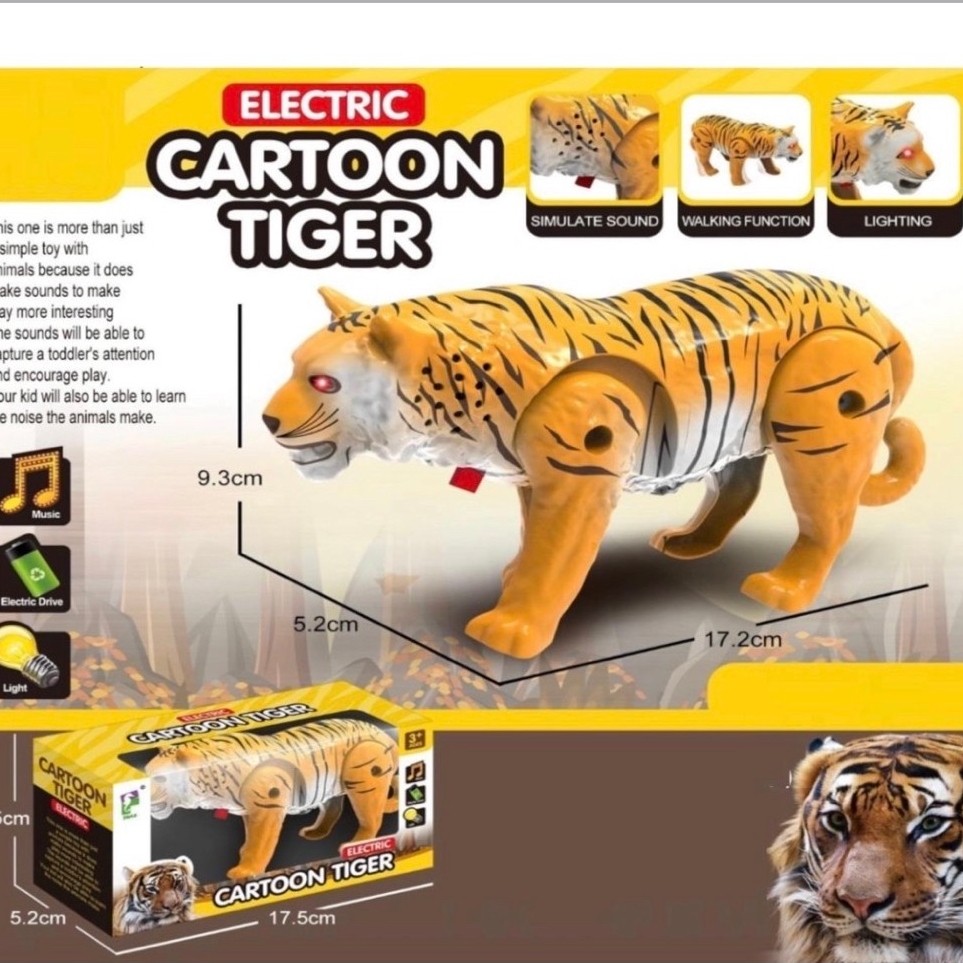 Mainan Robot Harimau Dapat Berjalan Suara & Lampu menyala