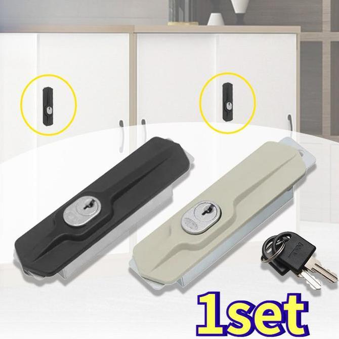 HERBONE 1set Kunci Lemari Sleding Pintu Geser Kunci Lemari Arsip Sliding Kunci Lemari Sliding