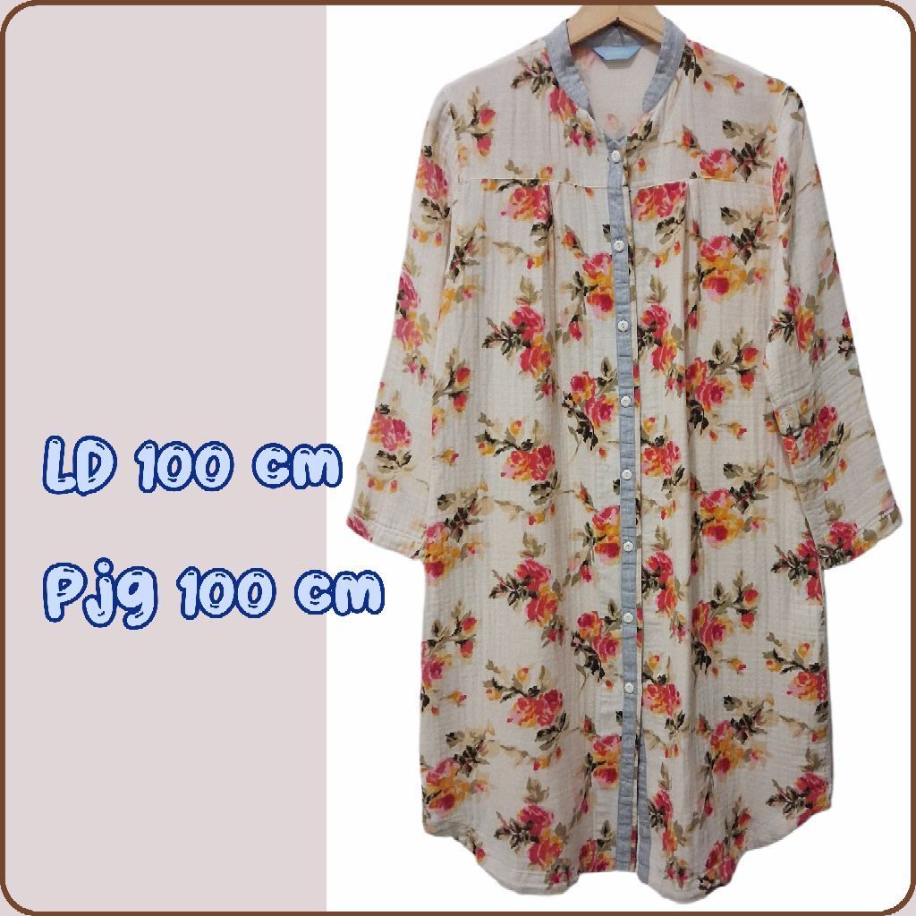 KID BLUE - Tunik Katun kuning butter bunga-bunga