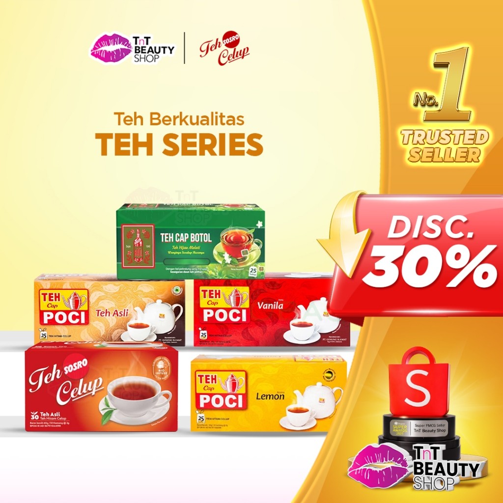 Teh Celup Sosro | Cap Botol Hijau | Poci | Hitam Berkualitas | Bonteh Teh Celup | TnT Beauty