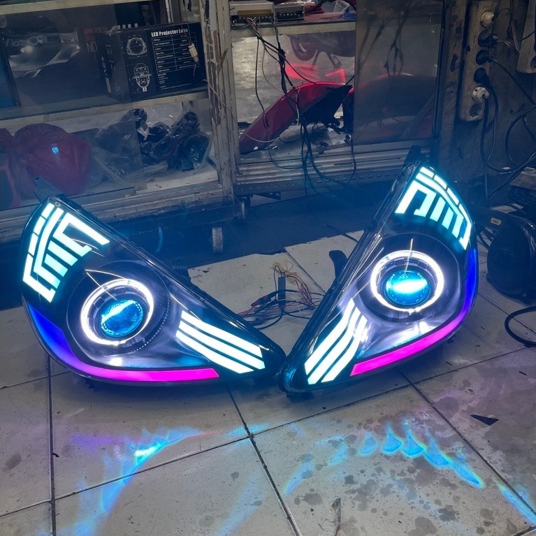 HEADLAMP HONDA JAZZ GD3 PROJECTOR BILED ALIS RGB DAN RUNNING SEN