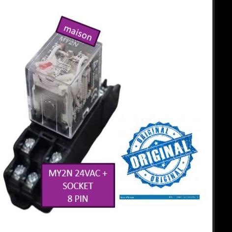 SET RELAY MY2N 24VAC + SOCKET - 8 PIN / RELAY MY2N 24V / MY2 24VAC TERBATAS
