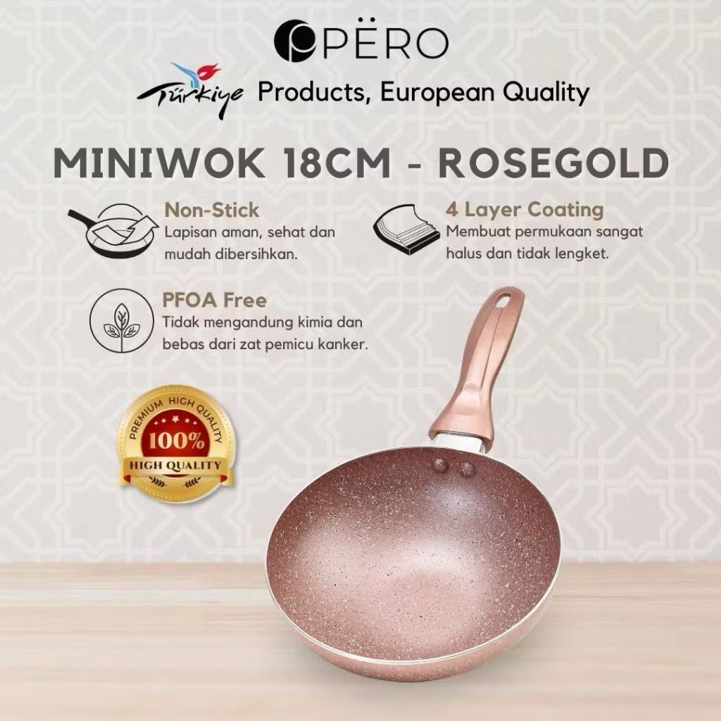 SALE PERO MINI WOK 18CM ROSEGOLD