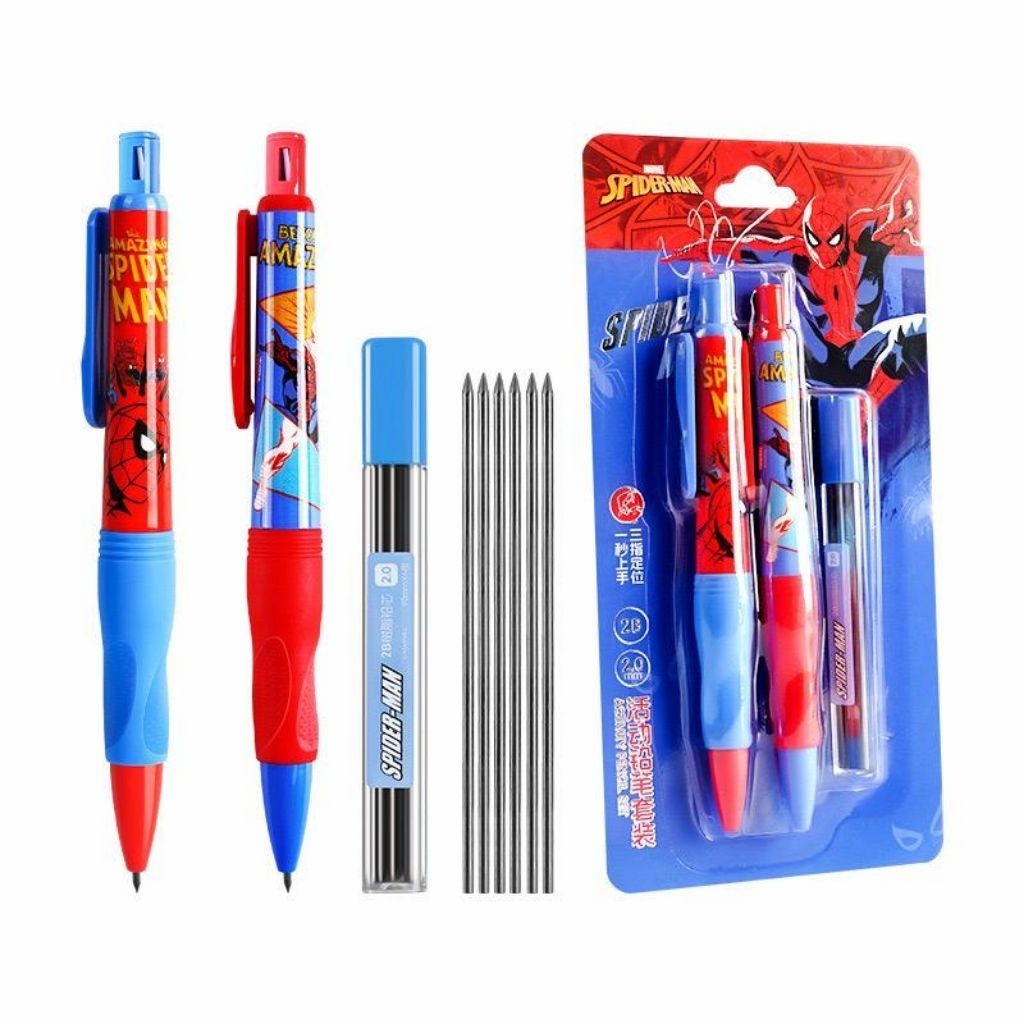 2PC + REFILL PENSIL MEKANIK TEBAL. PENSIL MEKANIK 2MM. PENSIL MEKANIK FROZEN. PENSIL MEKANIK SPIDERM