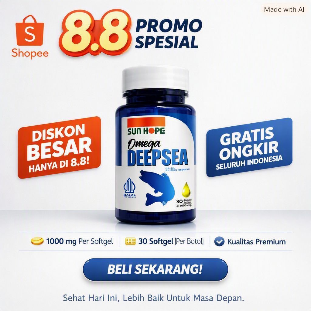 Omega 3 1000mg Sun Hope Omega Deep Sea [Original BPOM dan Halal]