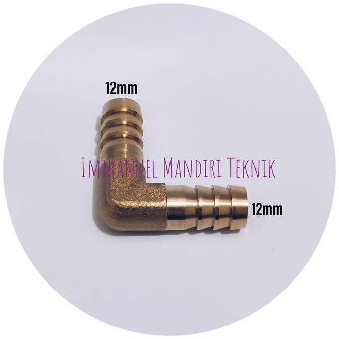 Promo Sambungan selang elbow 12mm / Elbow selang 12mm kuningan Diskon