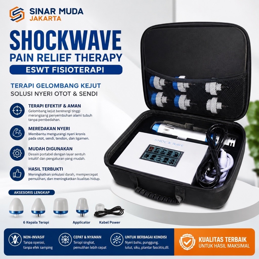 Shockwave Pain Relief Therapy ESWT Fisioterapi gelombang kejut