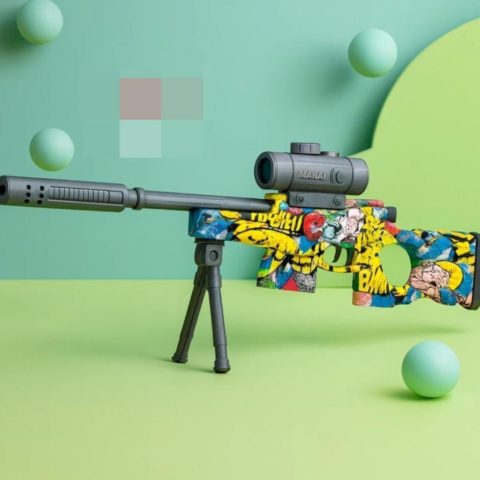MANUAL MODE AWM SY-0218 Mainan Tembakan AWM peluru jelly mainan pistol Water gel tato Bubble mainan 