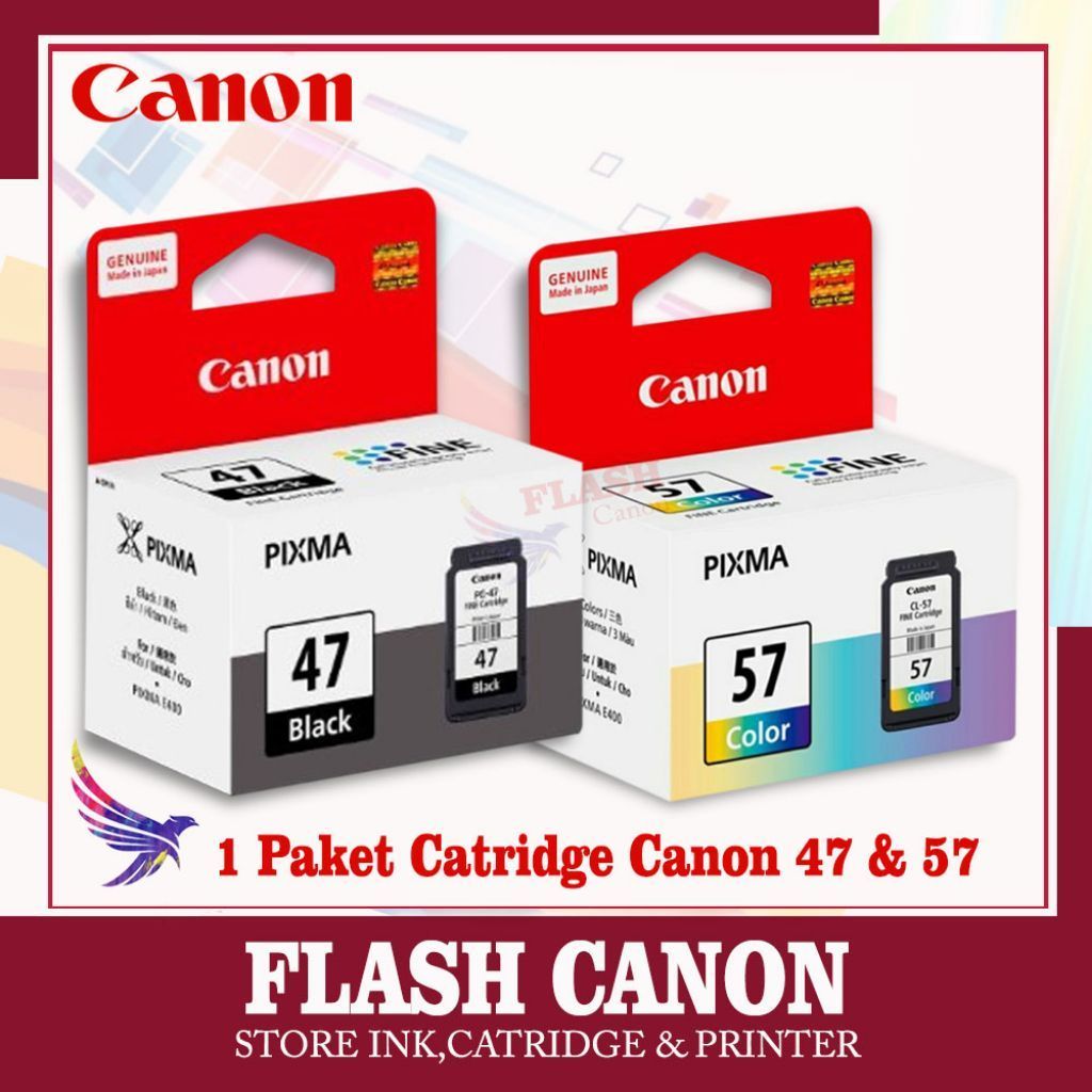Canon 47 + 57 Catridge Tinta Printer Pixma E400 dan E460