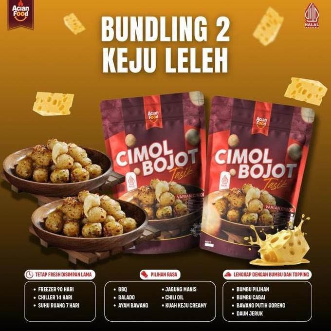Paket BUNDLING isi 2 pack, varian isi KEJU LELEH LUMER, cimol Bojot isi 16 pcs /pack  Food Frozen Ma