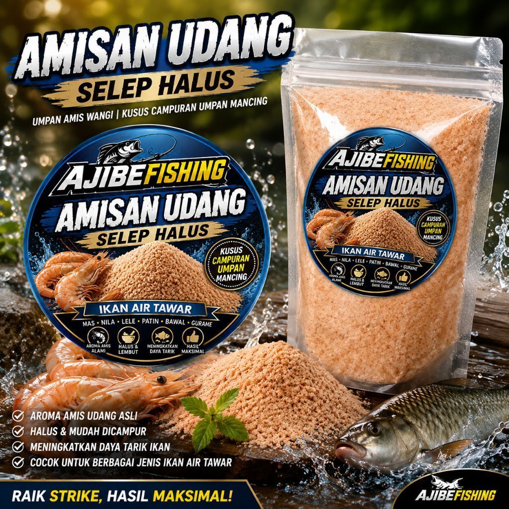 Umpan Mancing Perangsang Amisan Udang Selep Halus Prangsang Ikan Air Tawar