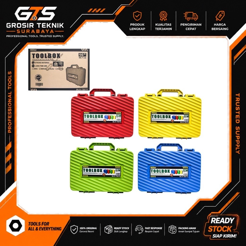 ( TB- 016 ) MOLLAR TOOL BOX PVC / TAS PERKAKAS 16"