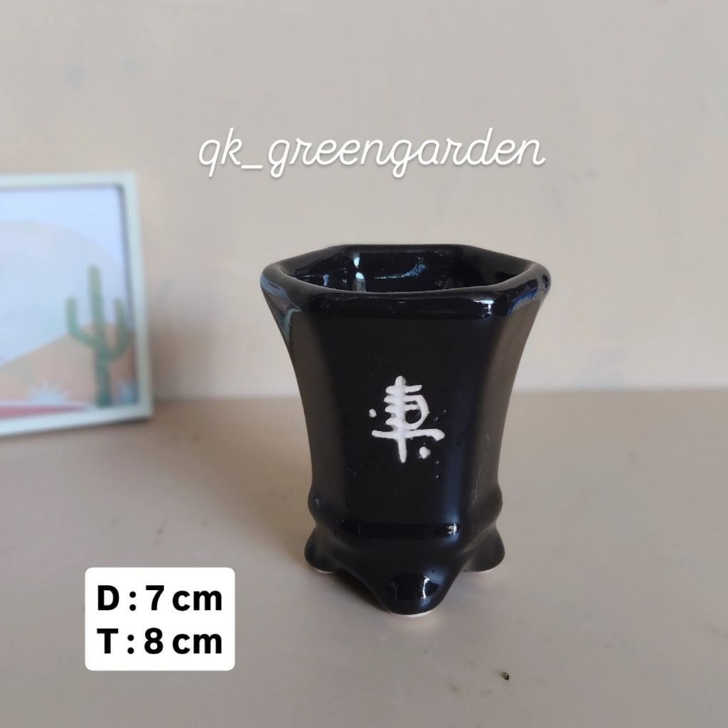 Pot keramik bonsai sukulen cascade