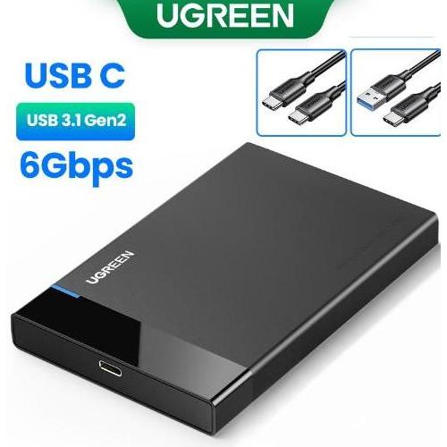 BEBAS ONGKIR - Ugreen HDD SSD Case Enclosure External 2.5 Type C 3.1 Micro B 6 Gbps