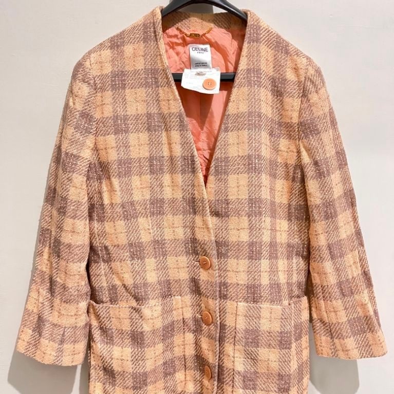 Original Vintage 1980’s Celine Paris Silk Blend Women’s Collarless Blazer - Mint Condition