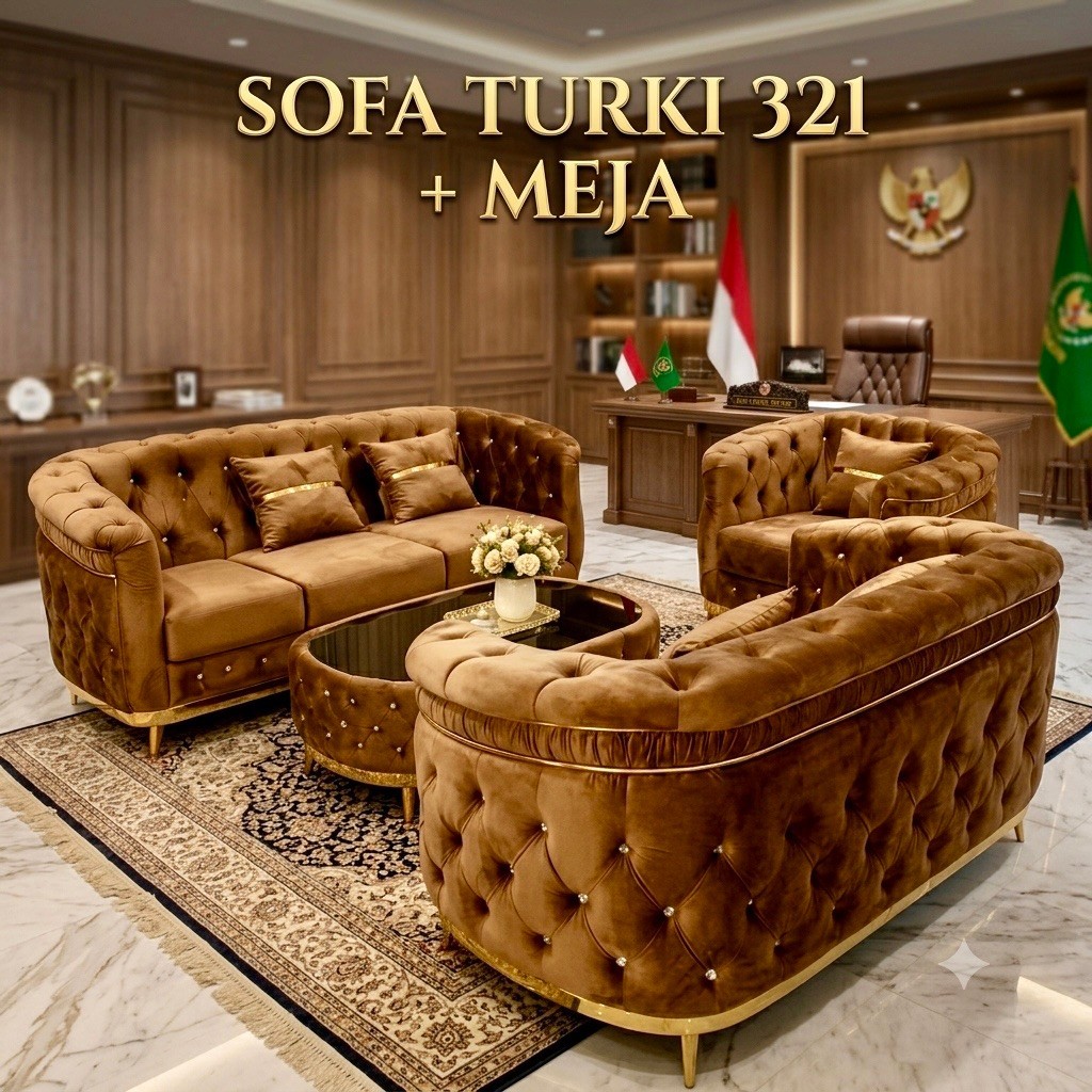 Sofa Turki 321 / Sofa Minimalis Kancing 321 / Sofa Turkey Jumbo 321 / Kursi Tamu Pejabat / Sofa Turk