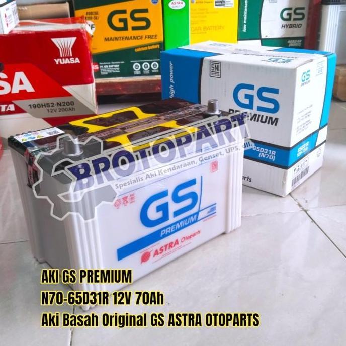 Aki Mobil Accu GS ASTRA Premium N70 65D31R 12V 70Ah Orinal