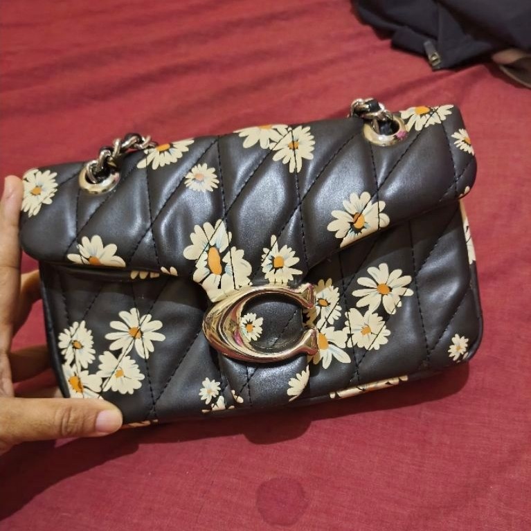 COACH Tabby Shoulder Bag - Floral Quilted Black 26