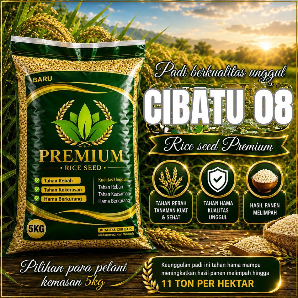benih padi unggul Cibatu 08 kemasan 5kg original
