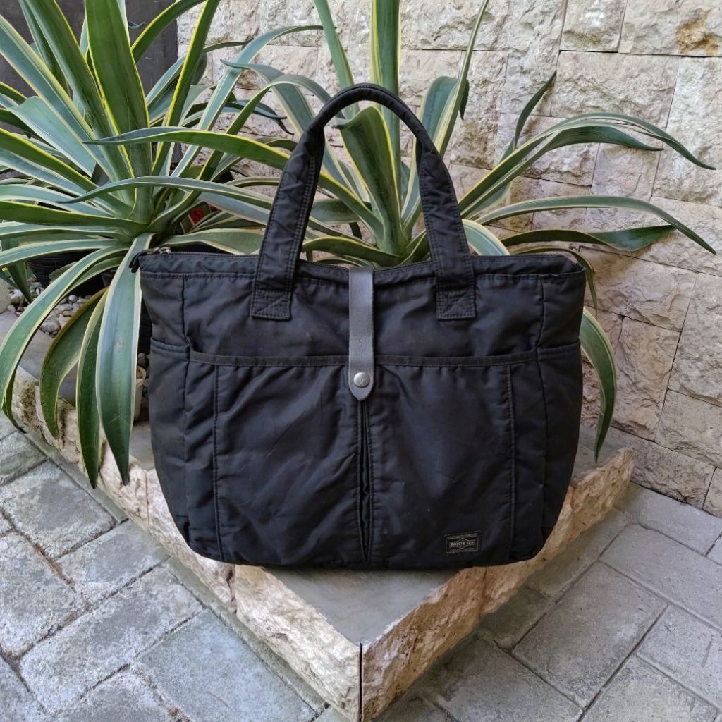 PORTER TANKER TOTE BAG ONESTRAP BLACK