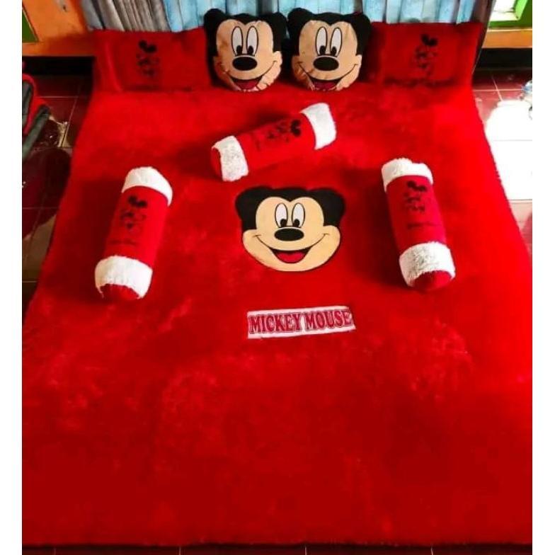 KASUR SURPET BULU RASFUR MOTIF KARAKTER BONUS 2BANTAL 1GULING