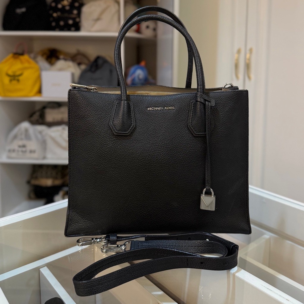 PRELOVED Michael Kors Authentic Black Mercer Large MK Sling Tote Bag Tas Wanita Branded