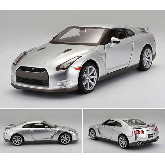 DUS JELEK/LOOSE MAISTO 1/24 2009 NISSAN GT-R GTR R35 SILVER DIECAST