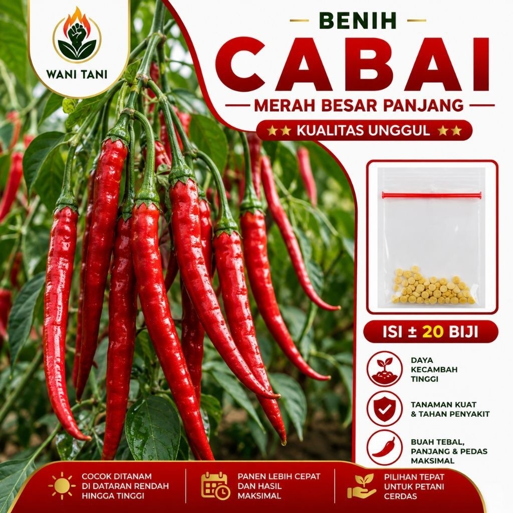 Benih Cabai Merah Besar Panjang Bibit Cabai Merah Kualitas Unggul