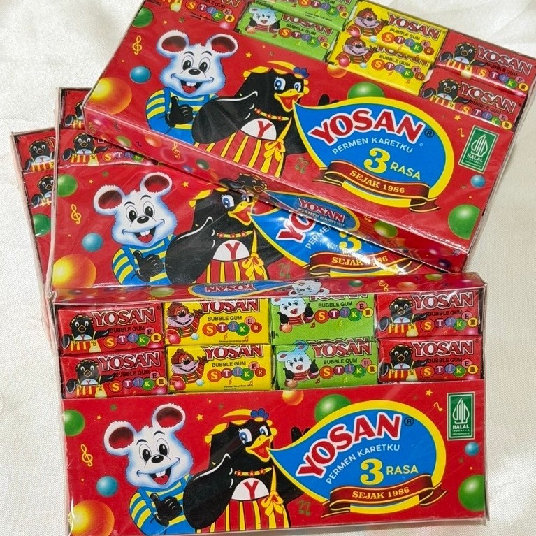 Yosan permen karet 3rasa/ jajanan jaman dulu/ permen jadul/ hampers/ hadiah