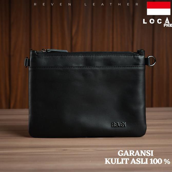Clutch Handbag Tas Tangan Pria Kulit Asli Nappa Leather Reven Adam