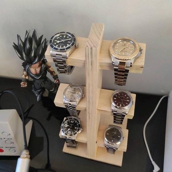 Rak Display Gantungan Jam Tangan/ Rak Kayu Penyangga Stand Jam Tangan