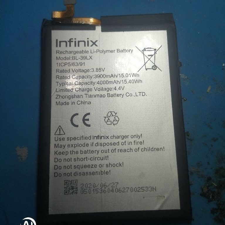 baterai infinix bl39lx bl-39lx ori cabutan