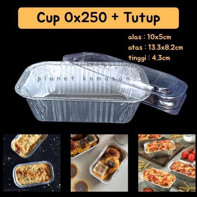 (Good) (10 pc) cup aluminium ox250 + tutup / ox250 + tutup / cup alumunium kotak ox250 / aluminium f