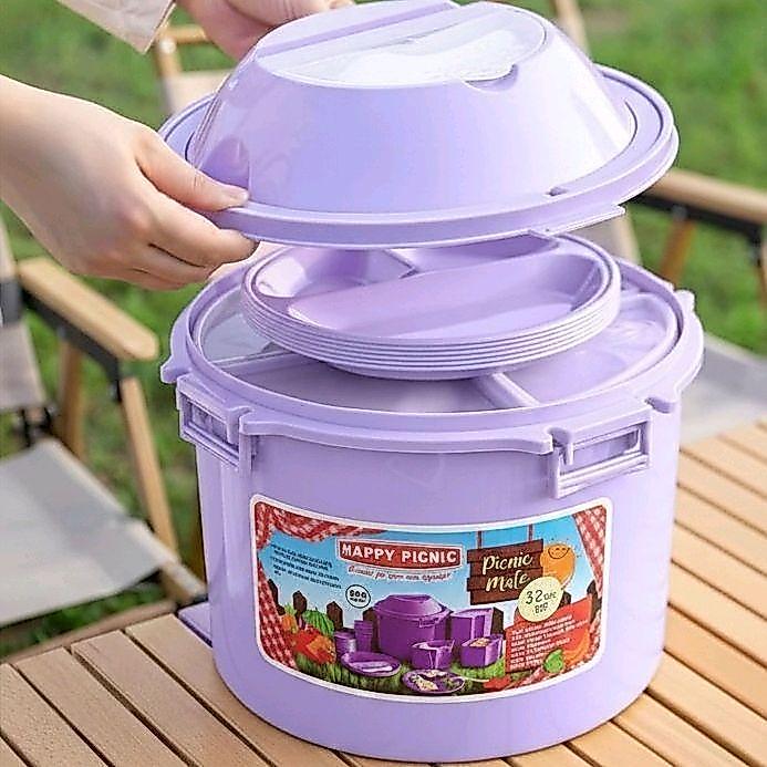 Ready Siap Kirim 32 In 1 Picnic Set Rantang Piknik Tupperware Set Rantang Pinkik Set Sunnyware