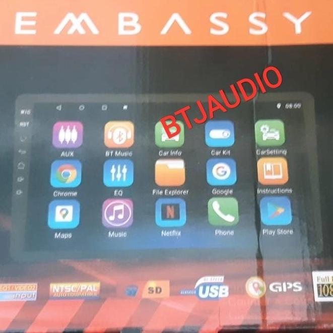 Wexx- Head Unit Tape Mobil Double Din Android Embassy Ukuran 10 Inch