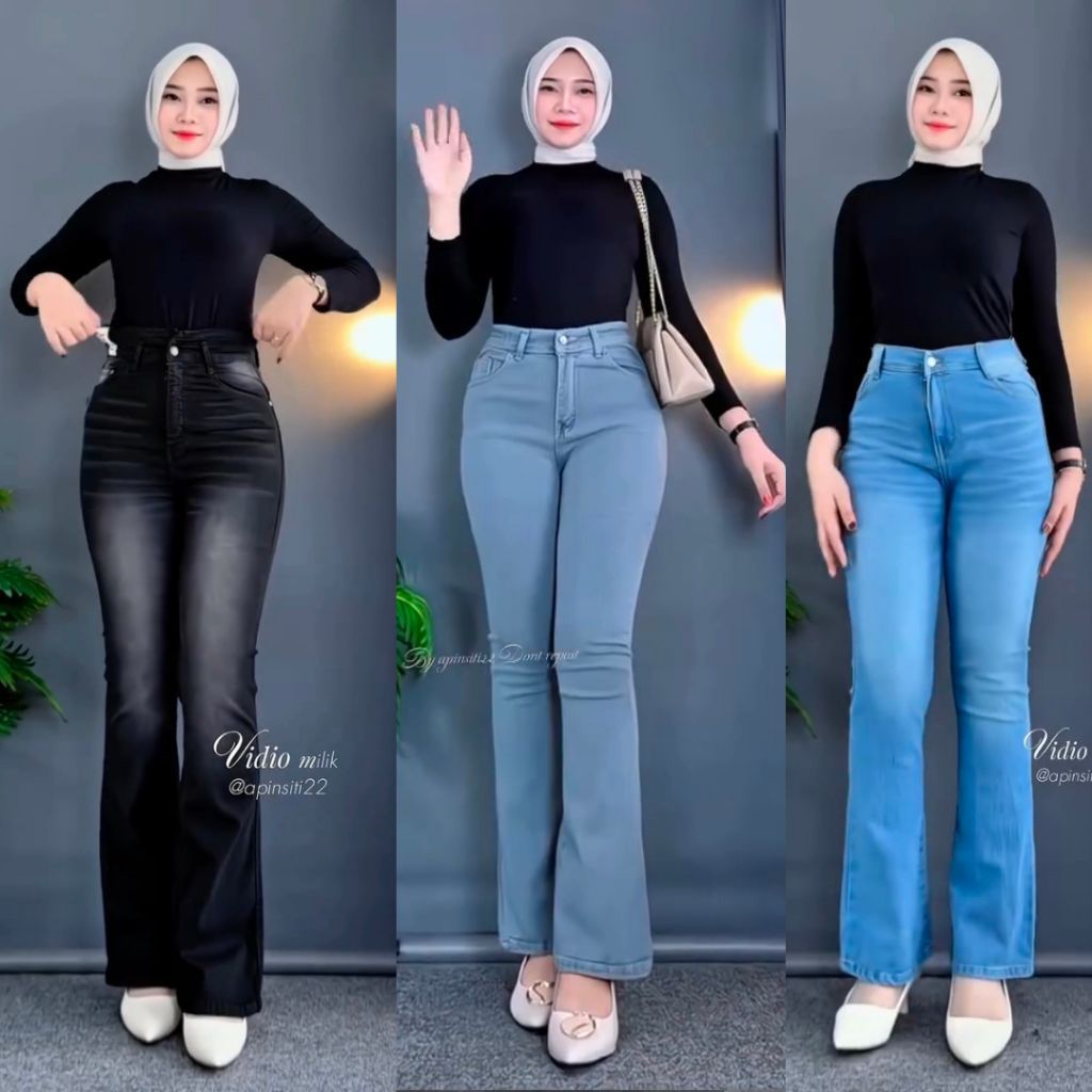 Celana Cutbray Jeans Premium Super High Waist Cutbray Streach Cutbray Melar Highwaist Vintage grey c