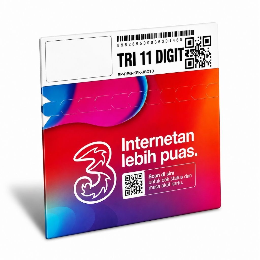 Perdana Tri 11 Digit Kosongan, Segel, Exp. 30 Nov 2026, Kartu Prabayar 4G/5G
