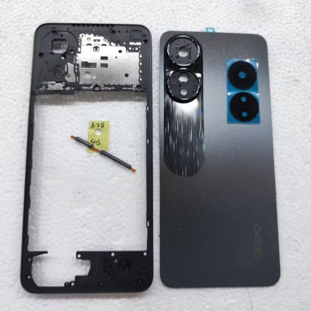 Cessing hausing fullset Oppo A78 4g Backdor + Tulang bazzel tutup mesin