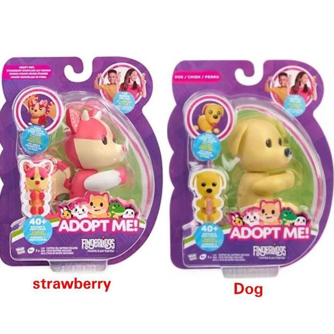 Bestgood- Mainan Anak Boneka Jari Fingerlings Adopt Me Strawberry & Dog Shortcake Bat Dragon 40+ Sua