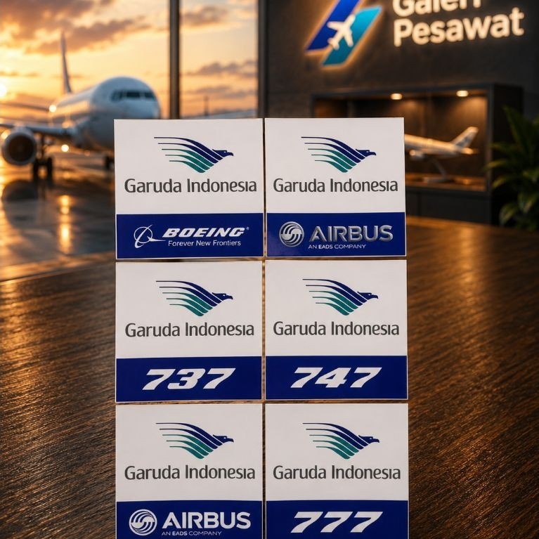 Sticker Garuda Indonesia Fleet Series - Boeing 737 747 777 & Airbus