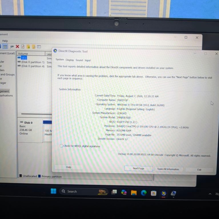 THINKPAD E14 core i3 Gen 10 RAM 8 GB SSD 256 GB