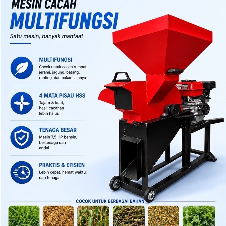 Mesin Chopper Rumput Multifungsi Untuk Pakan Ternak