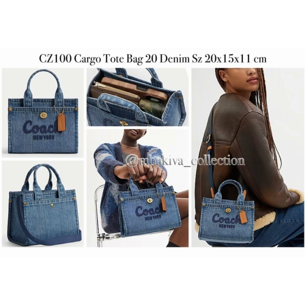 CO CZ100 Cargo Tote Bag 20 Denim