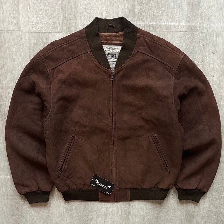 Sawyer of Napa Vintage Suede Leather Bomber Jacket