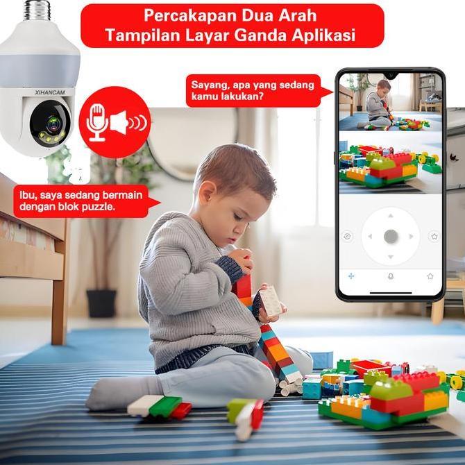 Cctv- Xihancam Cctv Lampu 5Mp Ip Kamera Indoor Wifi Cctv Bohlam 360 Derajat Cctv Wifi Jarak Jauh Let