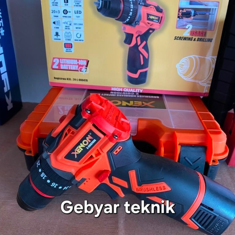 XENON CDID700 Cordless Bor Beton Baterai Impact Drill Besi Kayu